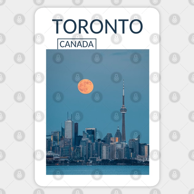 Toronto Ontario Canada Panoramic Skyline Cityscape Gift for Canadian Canada Day Present Souvenir T-shirt Hoodie Apparel Mug Notebook Tote Pillow Sticker Magnet Sticker by Mr. Travel Joy